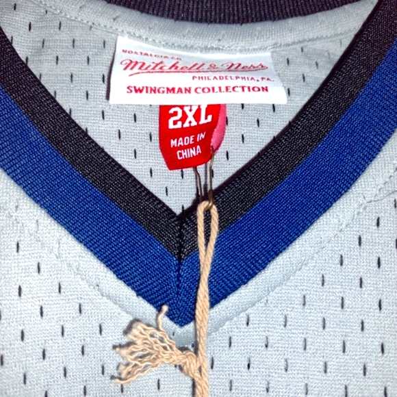 NWT Georgetown Hoyas Allen Iverson Mitchell and Ness 1995-1996 Jersey XXL Grey - Picture 4 of 14